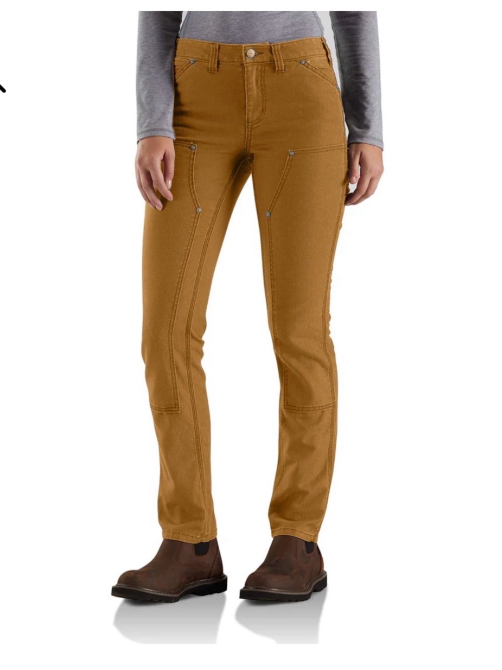Carhartt Series 1889 Double-Front Slim Fit Canvas Work Pants Sz 4 Reg Womens